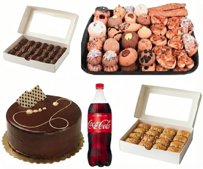 1 Adet 4-6 Kişilik Çikolatalı Yaş Pasta Dahil 5'li Menü pasta