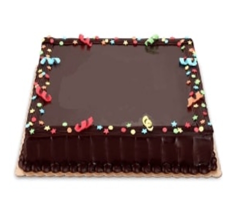 80 Kişilik Çikolatalı Yaş Pasta - Kare Dikdörtgen Tasarım pasta