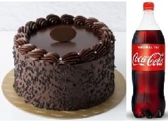 Özel Gün Seti Çikolatalı Yaş Pasta ve 1 Lt Coca Cola pasta