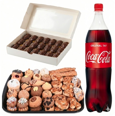 Özel Günler İçin 1 kg Ekler + Kuru Pasta Menüsü pasta